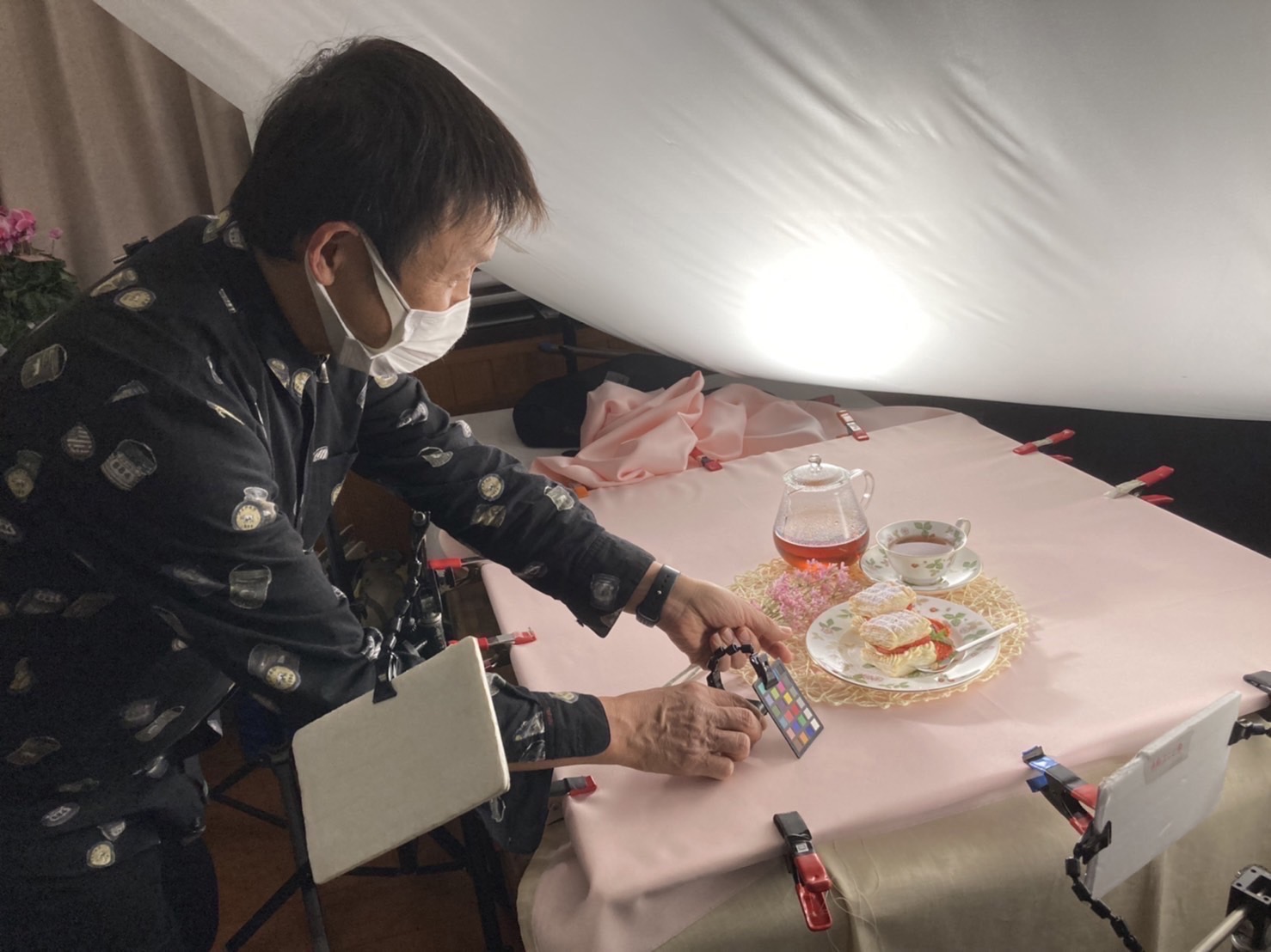 料理撮影の様子🍰